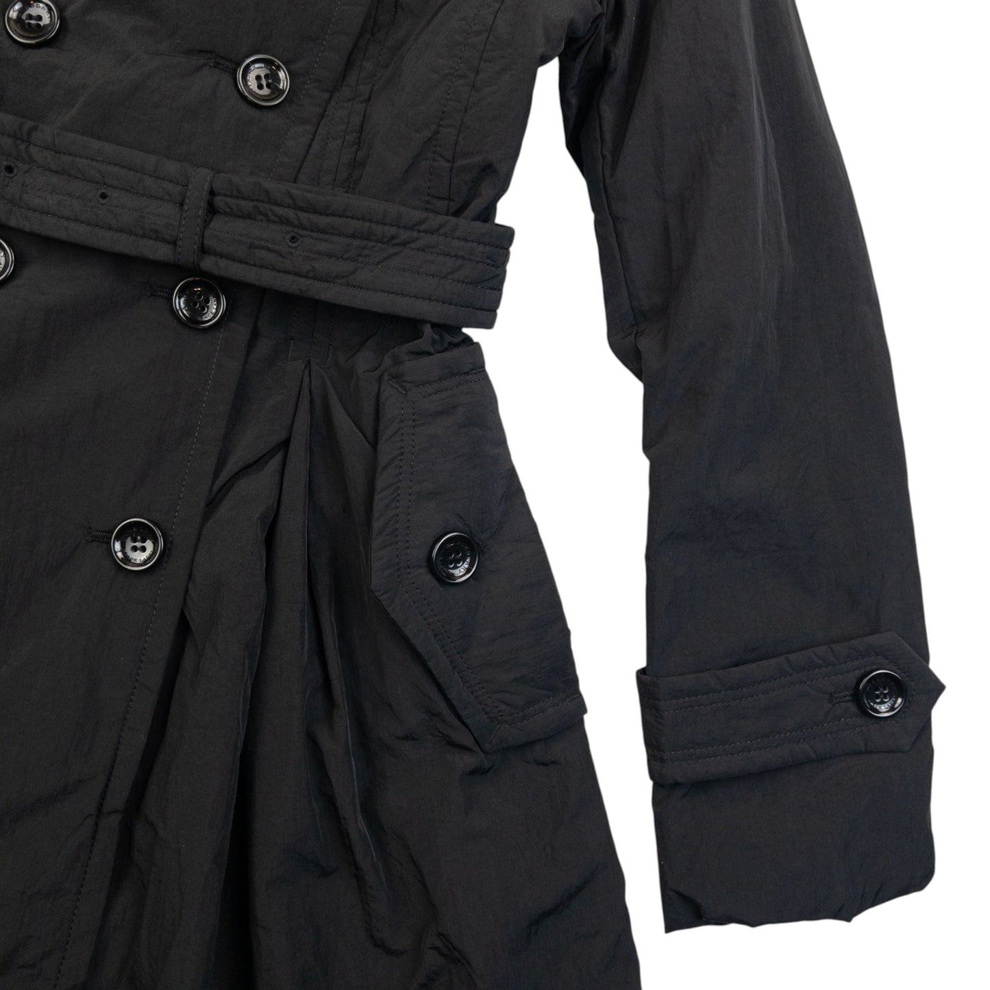 Vintage 2000s Burberry Black Label Belt Waist Trench Jacket Womens Size M | Medium, Black