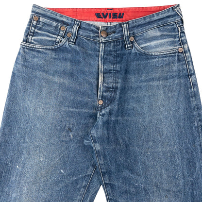 Vintage 2000s Evisu Embossed Double Gull Japanese Denim Jeans Size W30 | W30, Blue