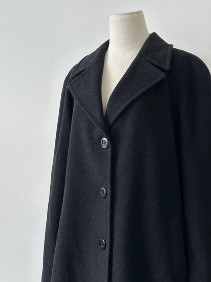 Italian Vintage 1990s Pure Wool Single Breasted Coat - XL
