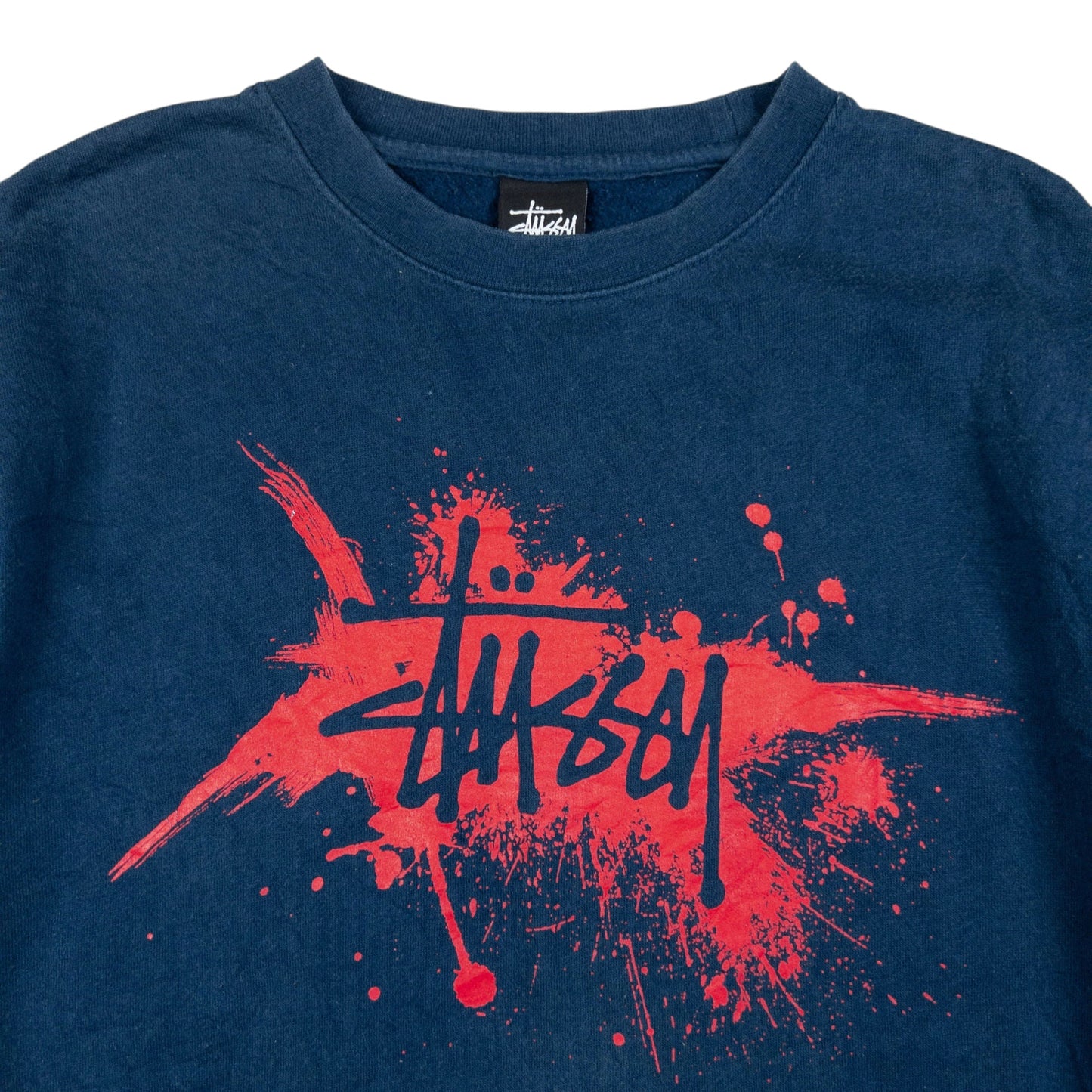 Vintage Stussy Paint Splat Graphic Sweatshirt Size M