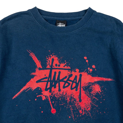 Vintage Stussy Paint Splat Graphic Sweatshirt Size M