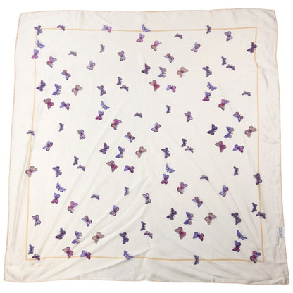 Vintage 2000s Dior Butterfly Print Silk Scarf | O/S, Cream
