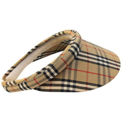 Vintage 2000s Burberry Nova Check Visor Hat Headband | O/S, Beige