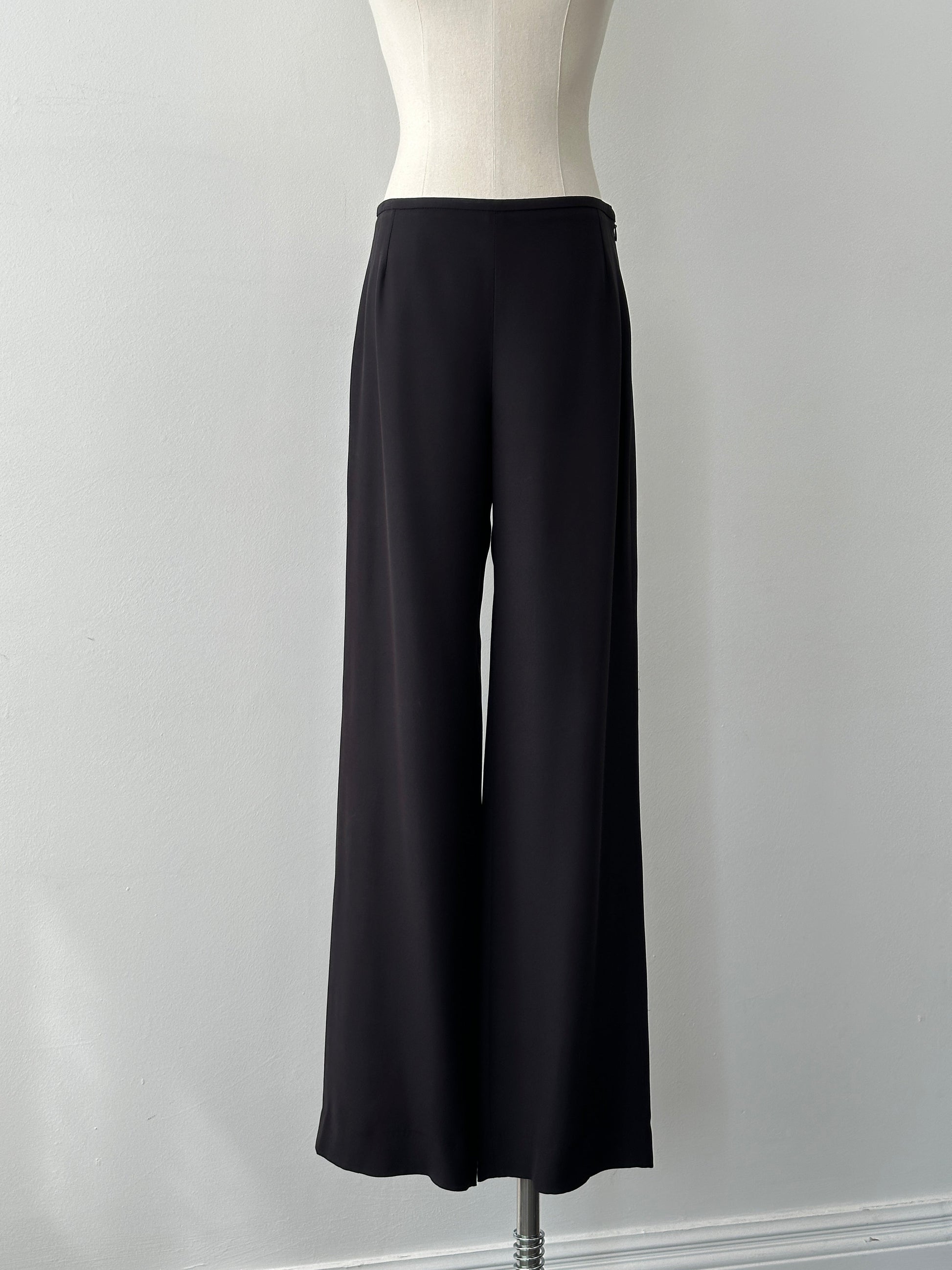 Armani Collezioni 2000s Silk Wide Leg Trousers - W28