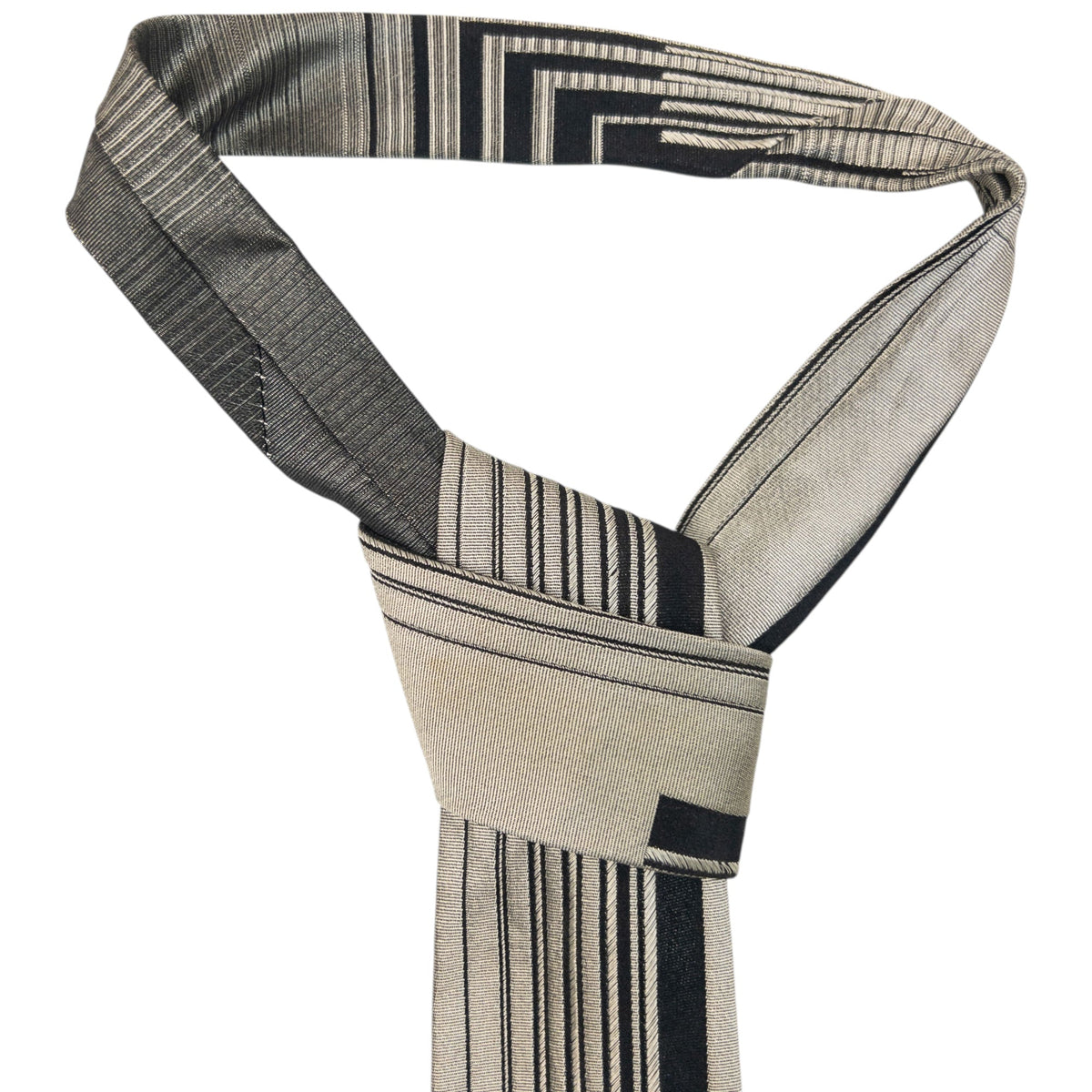 Vintage 90s Gianni Versace Geometric Silk Tie | O/S, Grey