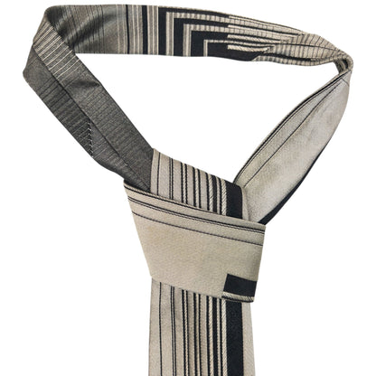 Vintage 90s Gianni Versace Geometric Silk Tie | O/S, Grey