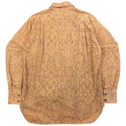 Vintage 2000s Yohji Yamamoto A.A.R Snake Print Long Sleeve Button Up Shirt Size S | Small, Orange