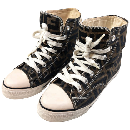 Vintage Fendi Monogram Hight Top Trainers Womens Size UK 4