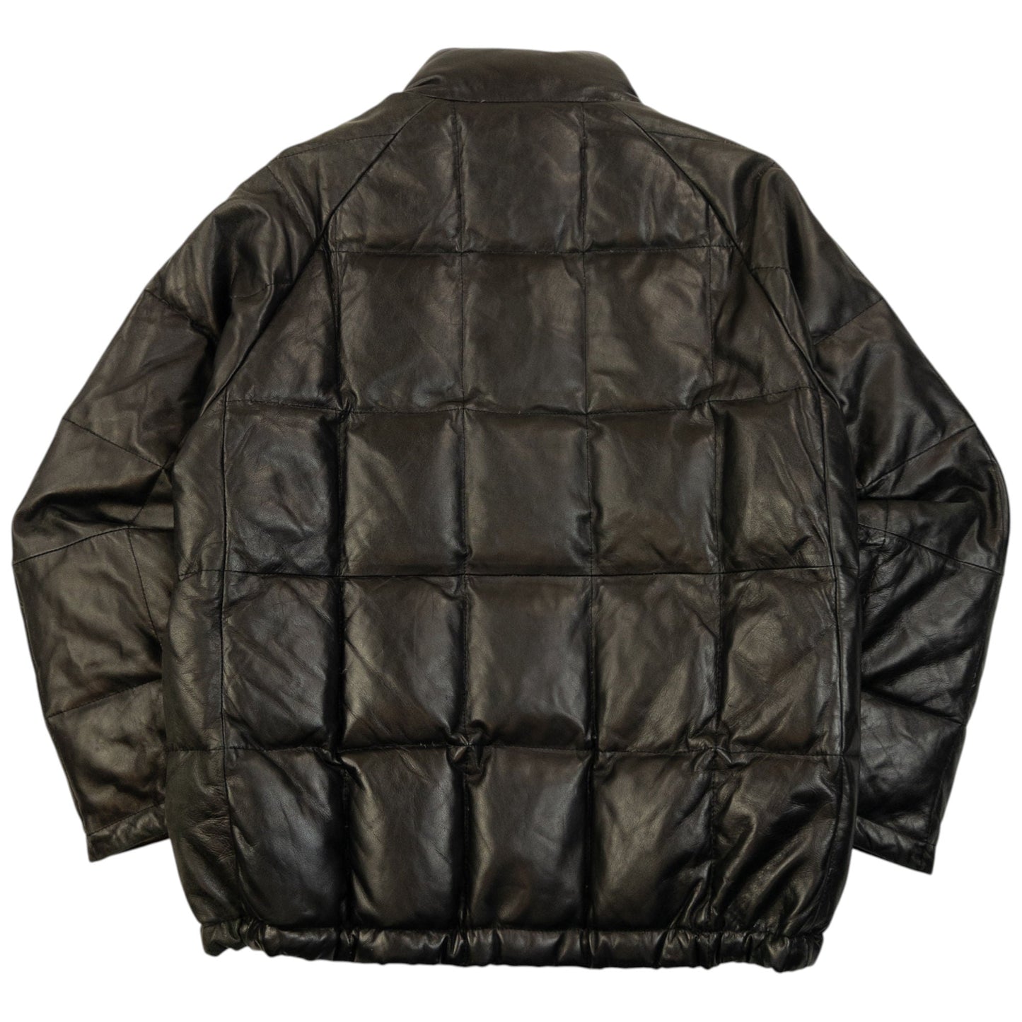 Vintage 2000s Yohji Yamamoto A.A.R Leather Puffer Jacket Size M | Medium, Black