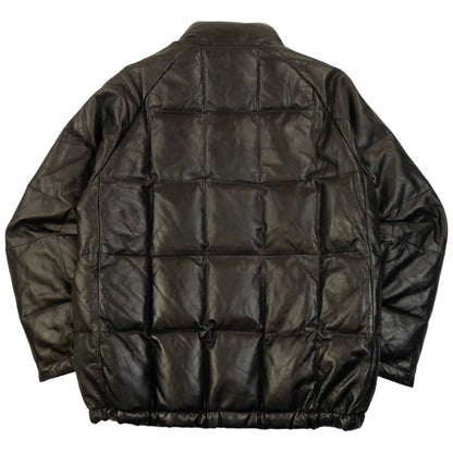 Vintage 2000s Yohji Yamamoto A.A.R Leather Puffer Jacket Size M | Medium, Black