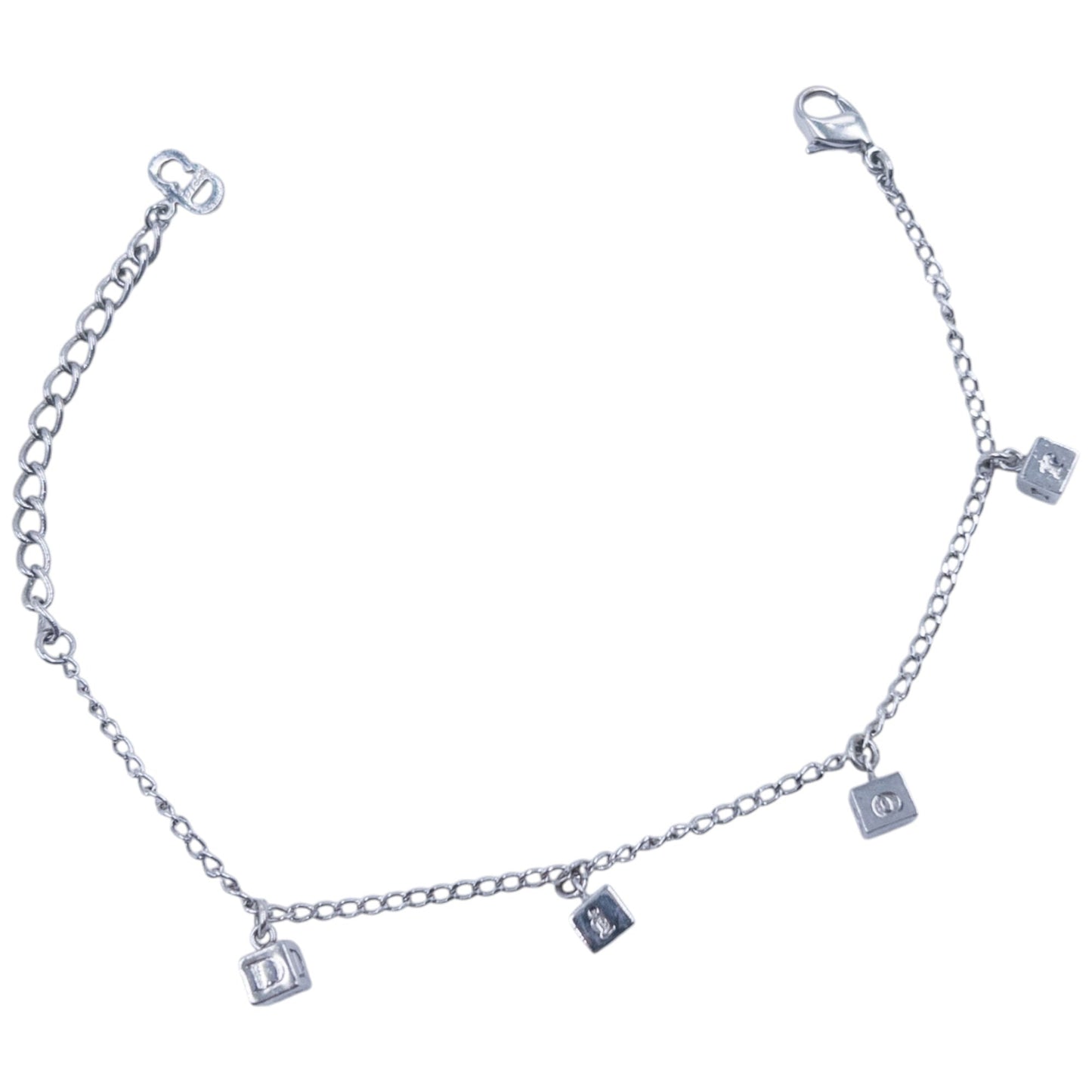 Vintage 2000s Dior Silver Dice Charm Bracelet