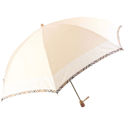 Vintage 90s Burberry Nova Check Trim Umbrella | O/S, Cream