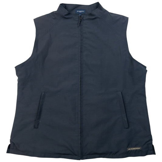 Vintage 2000s Burberry Golf Fleece Lined Windstopper Gilet Womens Size L | Large, Black