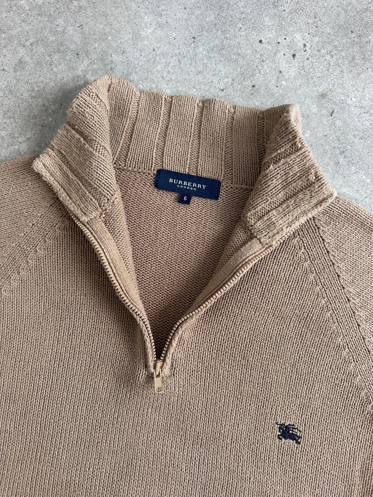 Burberry London 2000s Pure Cotton Quarter Zip Jumper - M