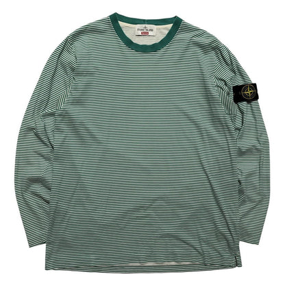 Stone Island Supreme Striped Long Sleeve | Large, Green
