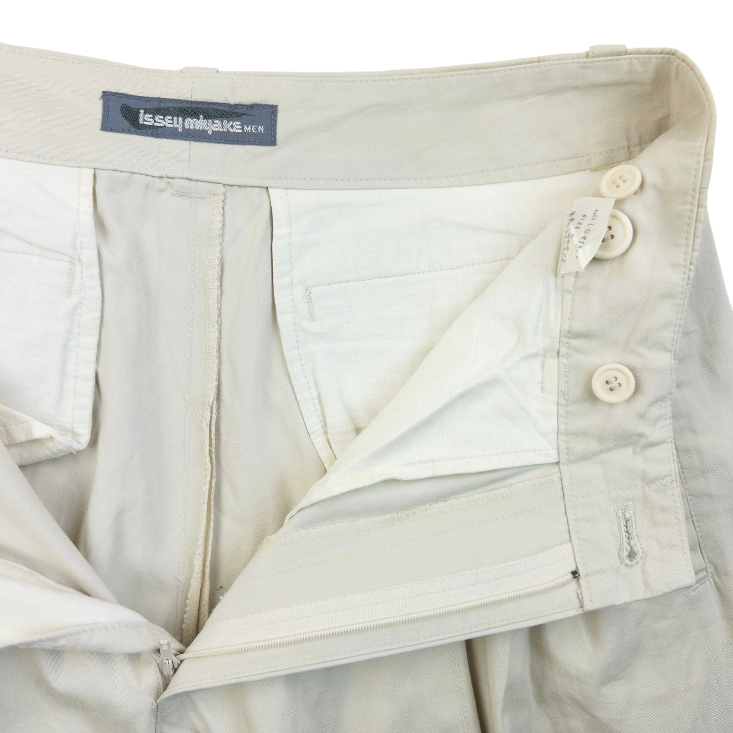 Vintage 80s Issey Miyake MEN Pleated Trousers Size W28 | W28, Cream