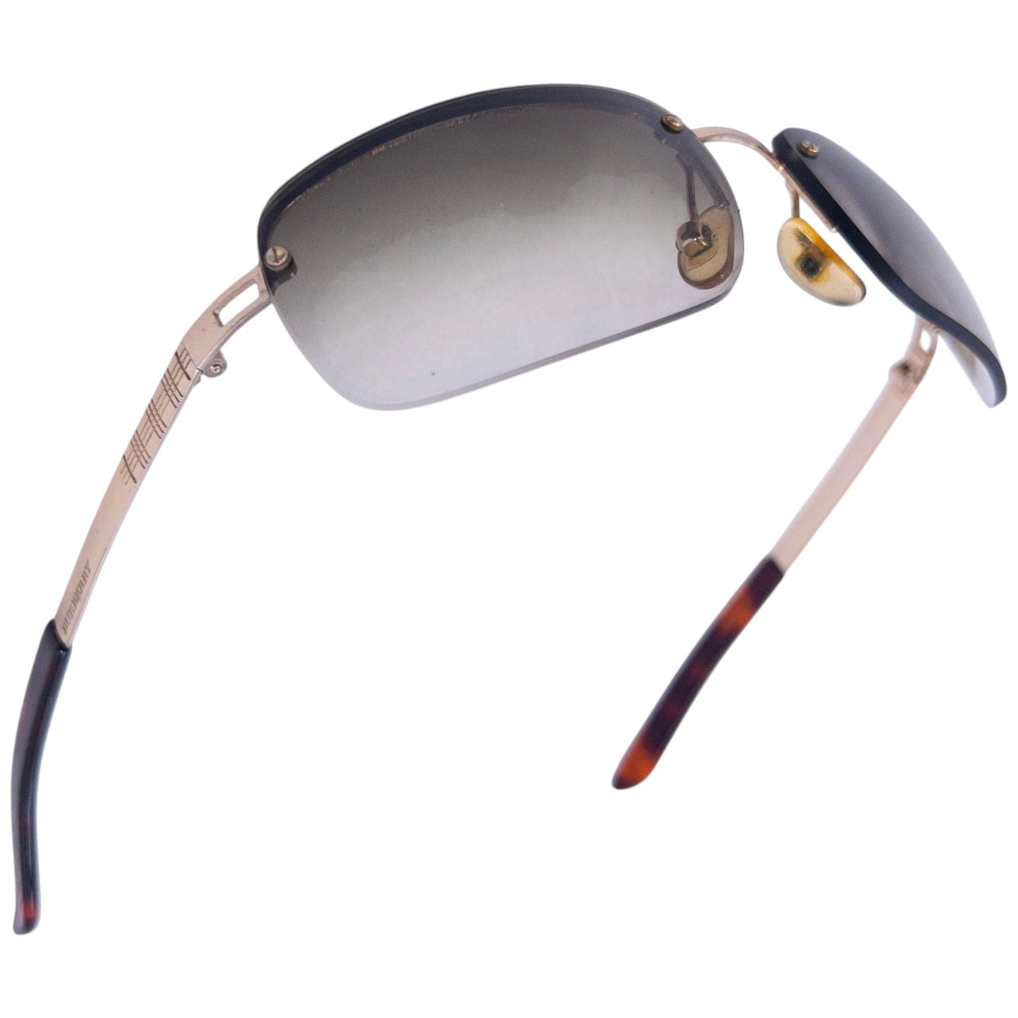 Vintage Burberry Nova Check Rimless Sunglasses