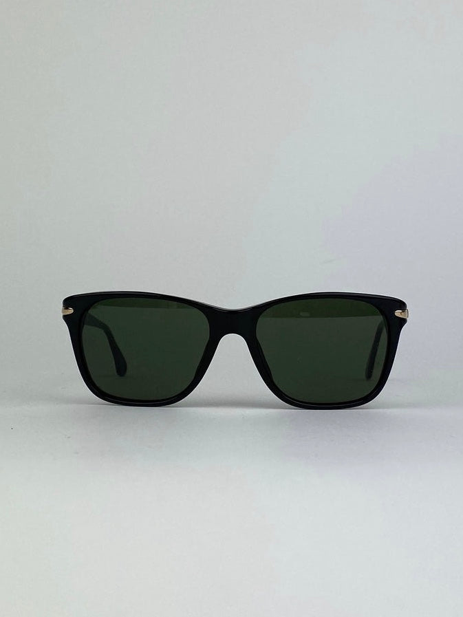 Black Giorgio Armani Wayfarer sunglasses with sleek frame and iconic design, showcasing the stylish eyewear.
