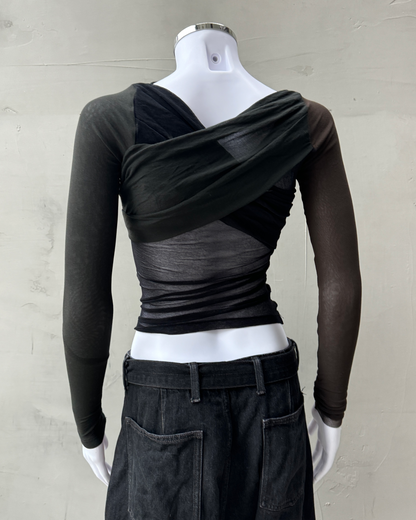 PLEIN SUD 2000'S WRAP MESH TOP | Small, Multicoloured