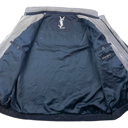 Vintage 90s YSL Yves Saint Laurent Harrington Jacket Size M | Medium, Navy