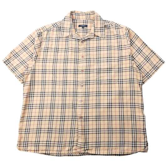 Vintage 2000s Burberry Nova Check Short Sleeve Button Up Shirt Size L | Large, Beige