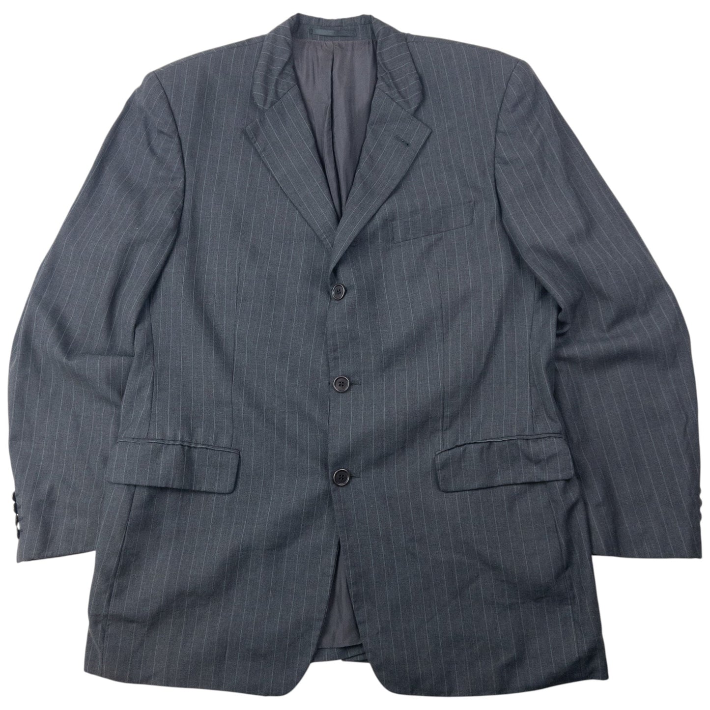 Vintage 2000s Hugo Boss Pinstripe Jacket & Trousers Suit Set Size XL | W36, Grey