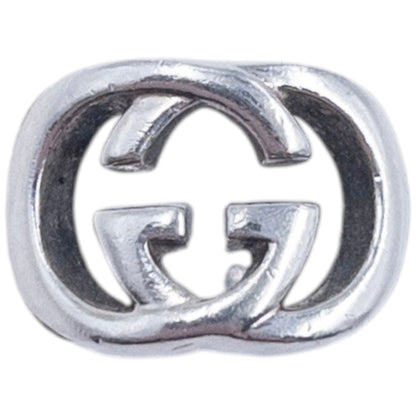Vintage 2000s Gucci Silver Logo Ring | O/S, Grey