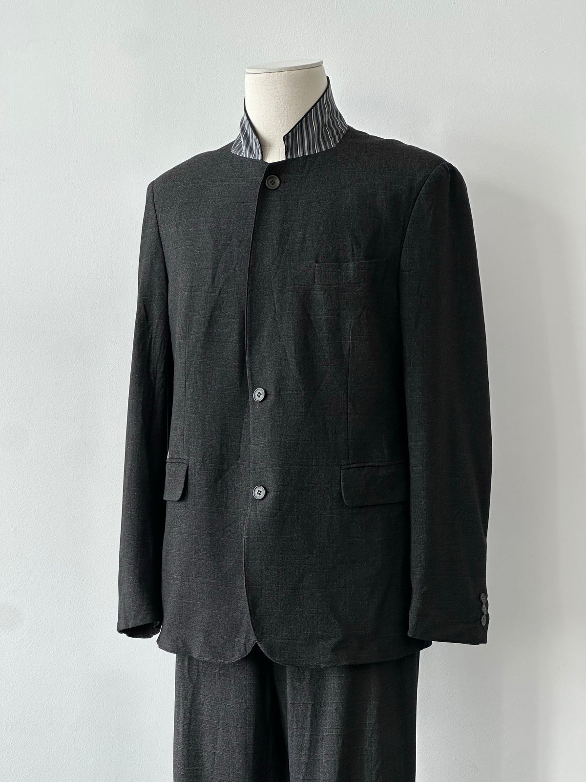 Vintage 2000s High Neck Single Breasted Suit - 42R/W36