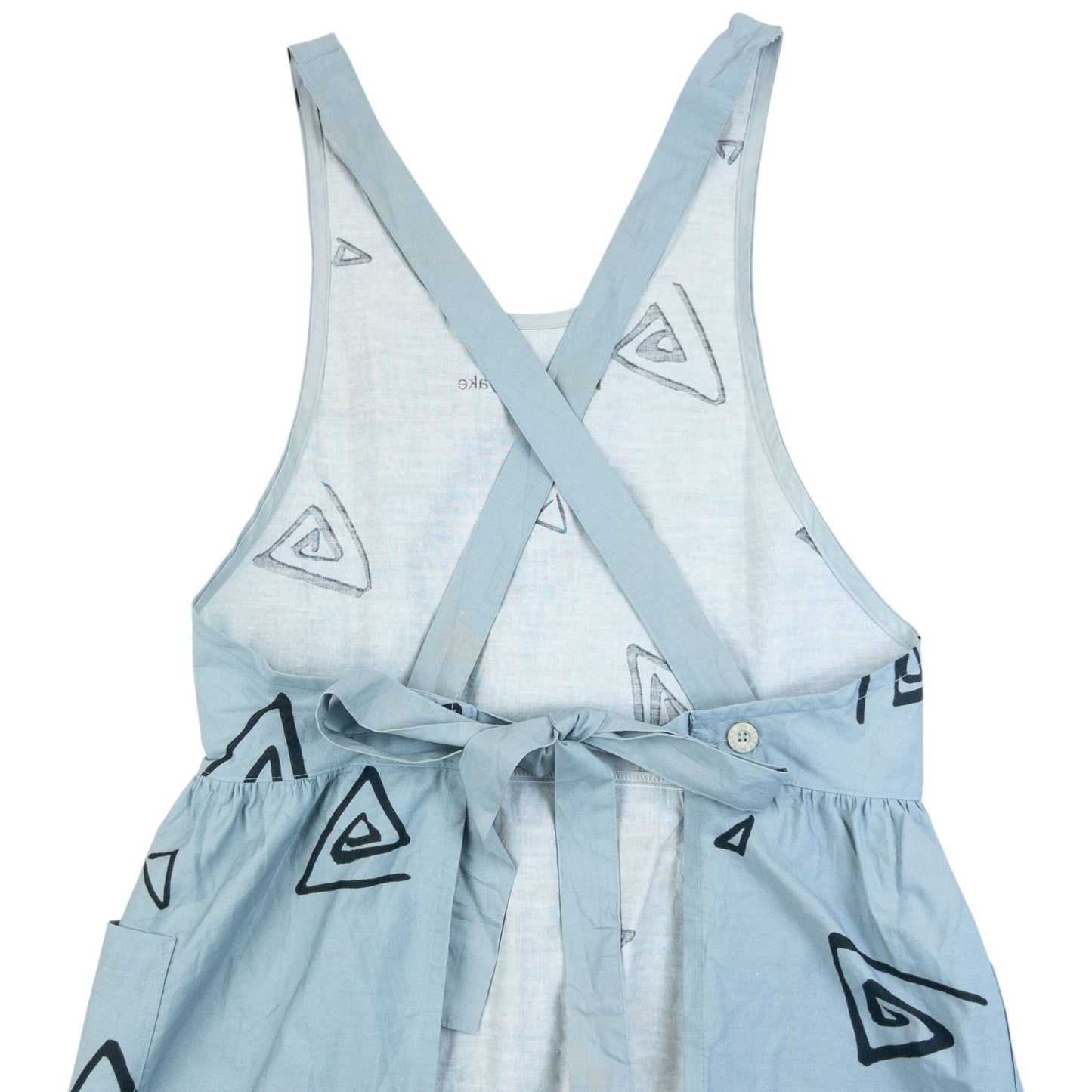 Vintage 90s Issey Miyake Triangle Print Tie Back Apron | O/S, Black