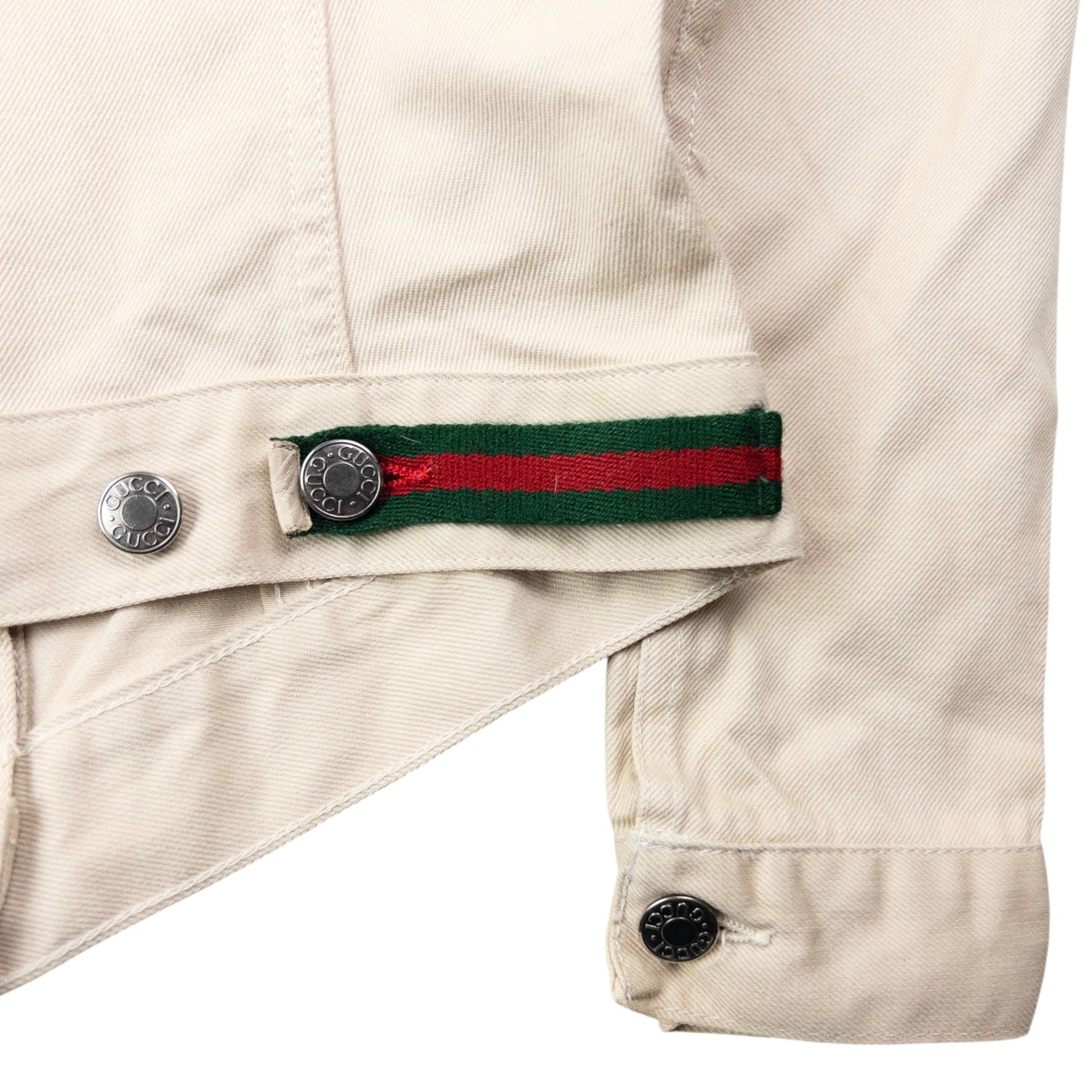 Vintage 2000s Gucci By Tom Ford Button Up Denim Jacket Womens Size S | Small, Cream