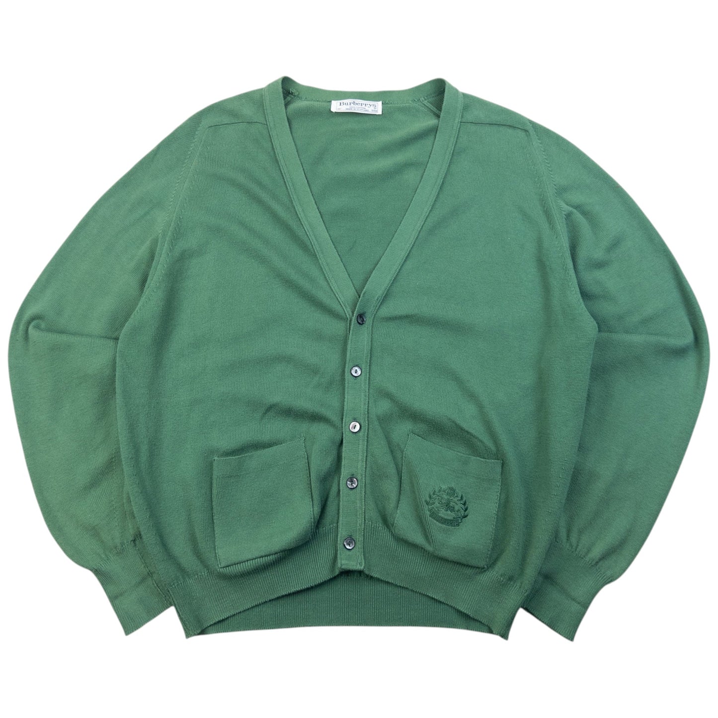 Vintage 90s Burberry Button Up Cardigan Size XL | XL, Green