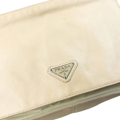 Vintage 2000s Prada Leather Crossbody Bag | O/S, Cream