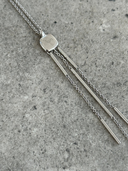 Emporio Armani 2000s Sterling Silver Lariat Necklace