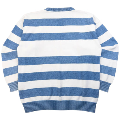 Vintage 90s Burberry Blues Striped Knit Jumper Size L | Large, Multicoloured