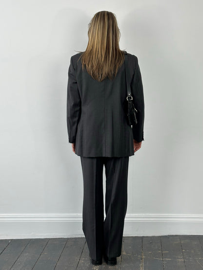 Loro Piana x Durban 1990s Pure Wool Double Breasted Stripe Suit - 38R/W30