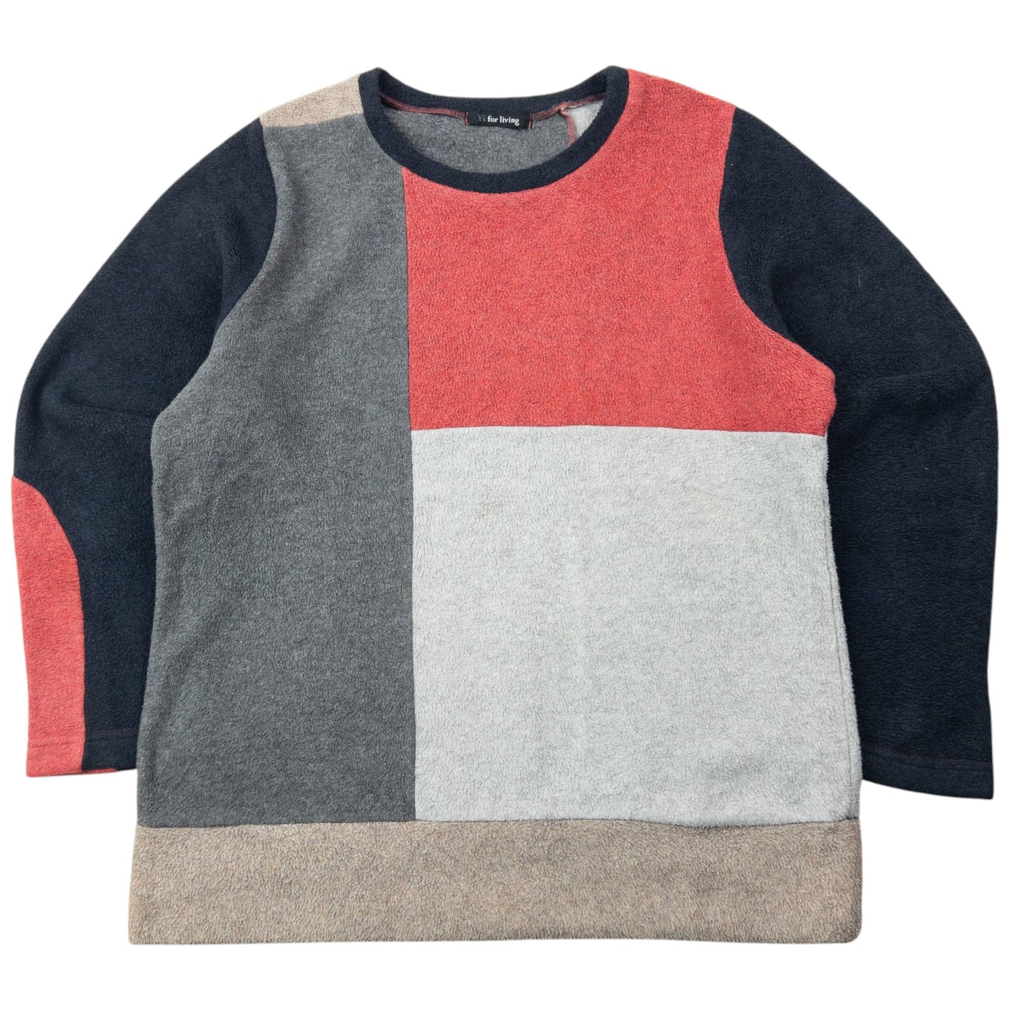 Vintage 90s Yohji Yamamoto Colour Block Fleece Sweatshirt Size XS | XS, Grey