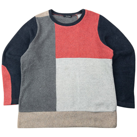 Vintage 90s Yohji Yamamoto Colour Block Fleece Sweatshirt Size XS | XS, Grey