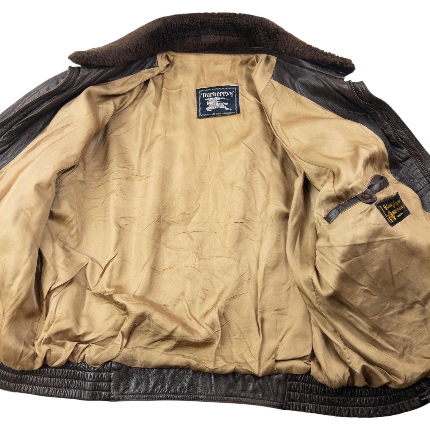 Vintage 80s Burberry Zip Up Leather Jacket Size XL | XL, Brown
