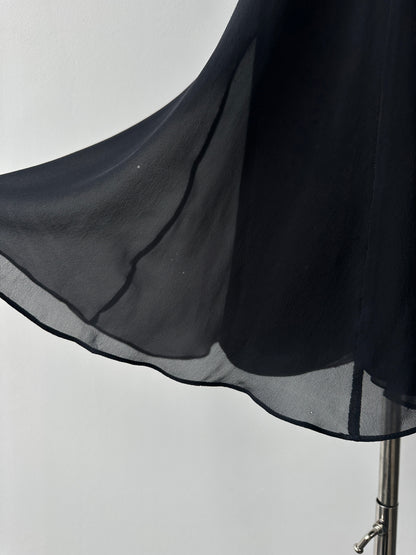 Armani Collezioni 2000s Pure Silk Pleated Midi Dress -