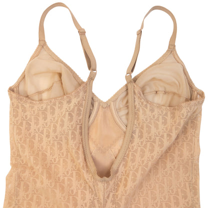 Vintage 90s Dior Lingerie Monogram Lace Bodysuit Womens Size M | O/S, Beige