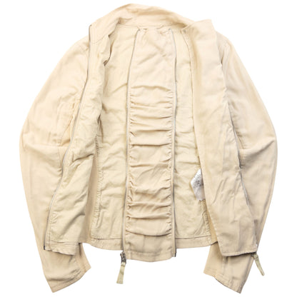 Vintage 2000s Armani Exchange Double Zip Ruched Jacket Womens Size M | Medium, Beige