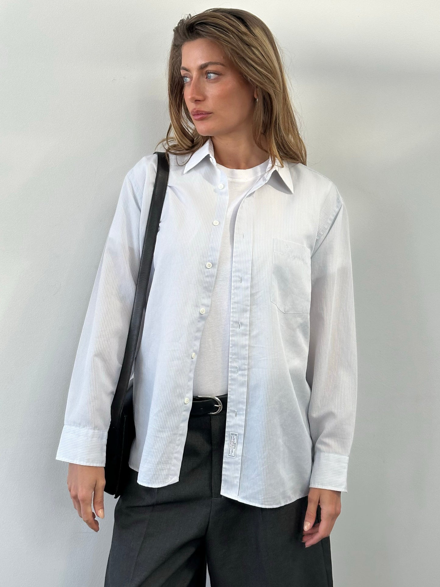 Christian Dior Chemises 1990s Striped Contrast Collar Shirt - L