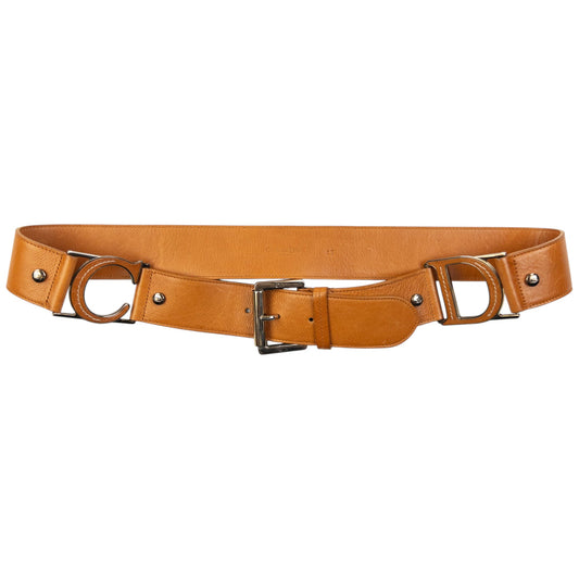 Vintage 2000s Dior Leather Belt Size M | O/S, Brown