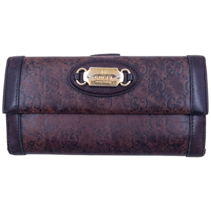 Vintage 2000s Gucci Monogram Leather Purse | O/S, Brown