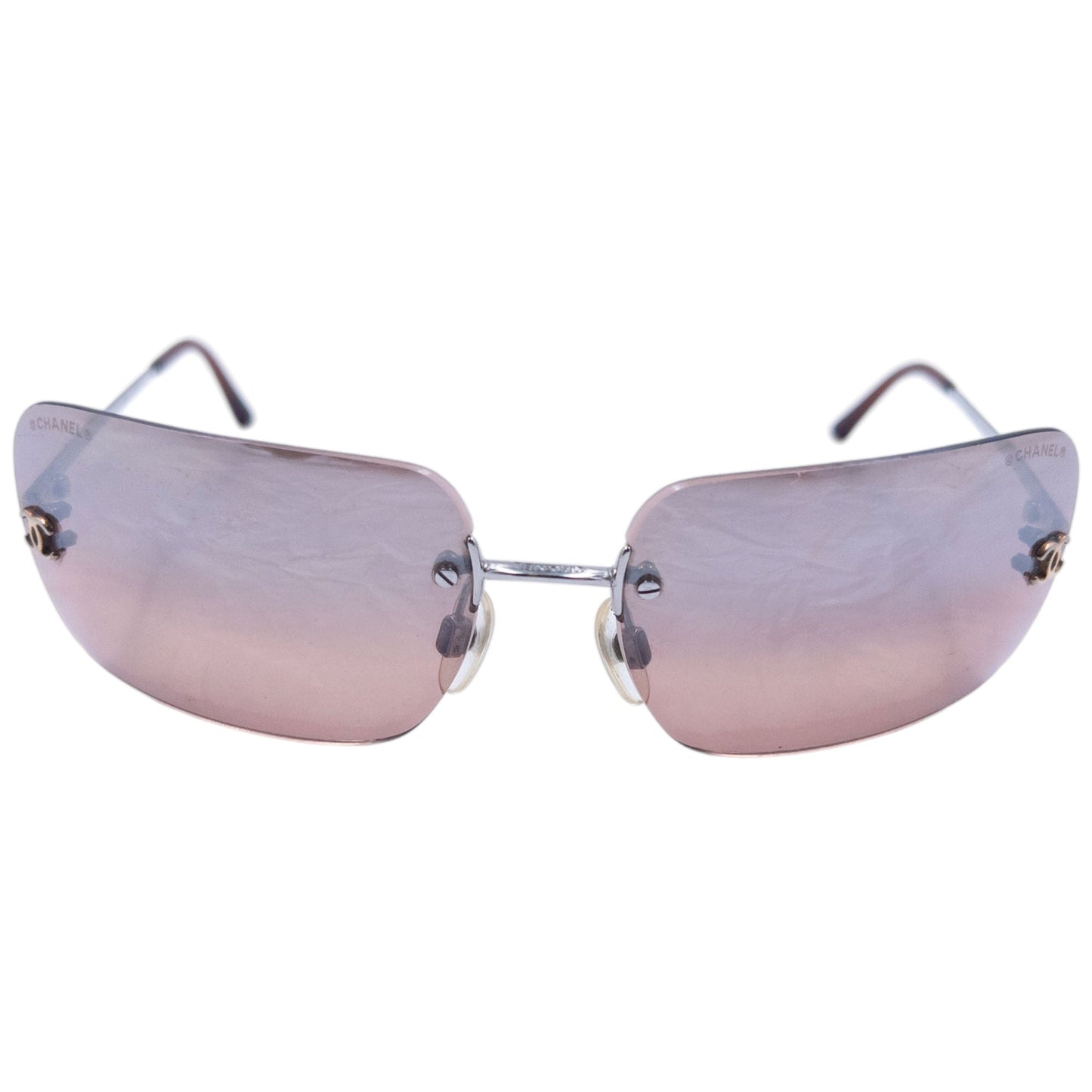 Vintage 2000s Chanel Rimless Sunglasses | O/S, Brown