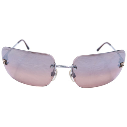 Vintage 2000s Chanel Rimless Sunglasses | O/S, Brown