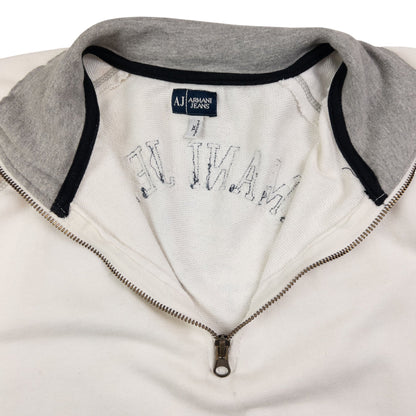Vintage Armani Jeans Q Zip Sweatshirt Size XL