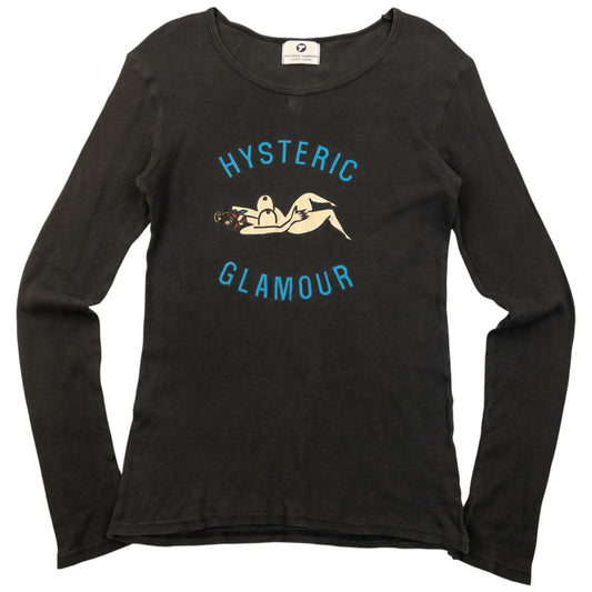 Vintage 2000s Hysteric Glamour Graphic Long Sleeve T Shirt Womens Size M | Medium, Grey