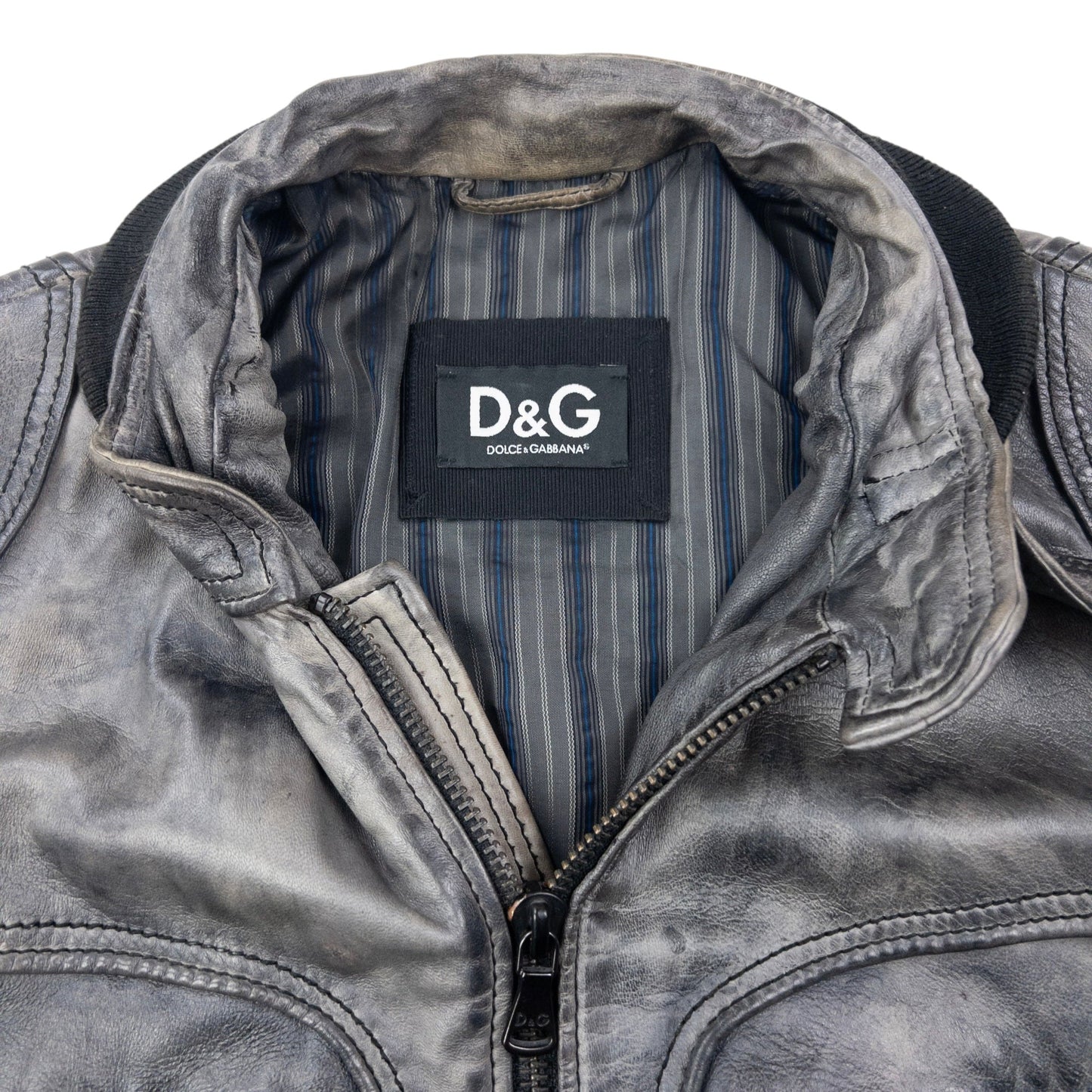 Vintage Dolce & Gabbana Lamb Leather Biker Jacket Size M