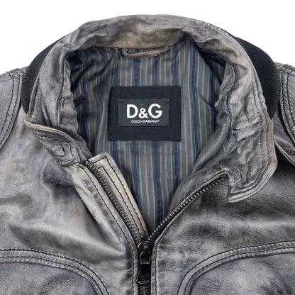 Vintage Dolce & Gabbana Lamb Leather Biker Jacket Size M